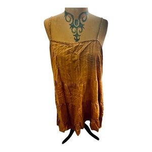 Plus Size Old Navy Simple Cotton Hippie Festival Tank Dress 2X Mustard Yellow‼️